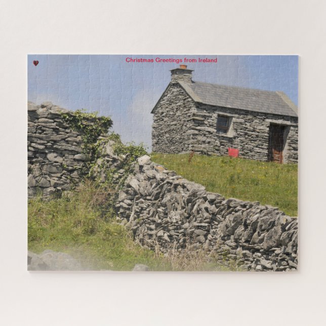 Alte Hütte und Steinmauern Galway Irland. Jigsaw (Horizontal)