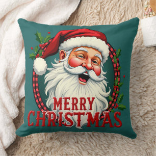 Alte Illustration von Santa - Frohe Weihnachten Kissen