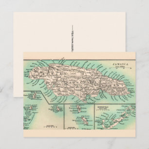 Alte Jamaika-Karte als Postkarte