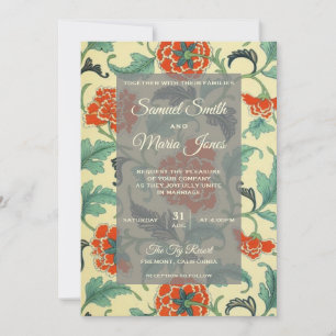 Alte japanische Hochzeitseinladung mit Blumenmotiv Einladung