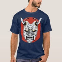 Alte japanische Kunst, Roter Mond Oni Maske Ogre S