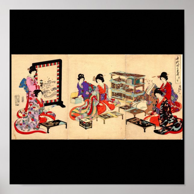 Alte japanische Malerei. Circa 1895 Poster (Vorne)