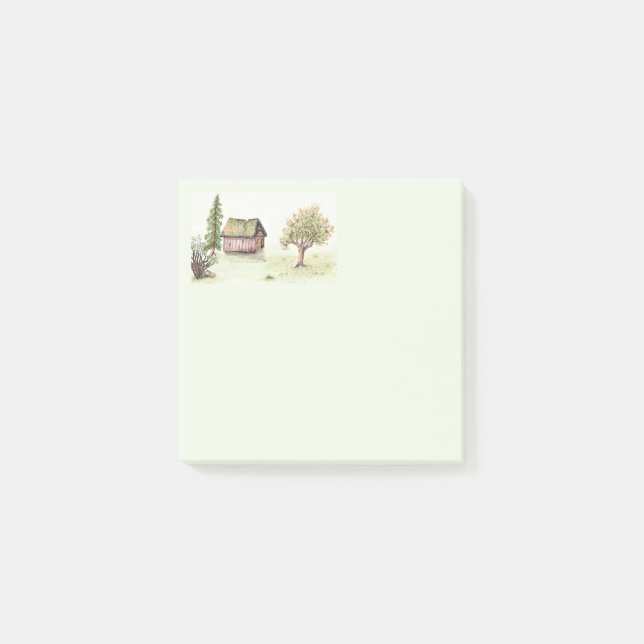 Alte Kabine (Aquarell Zuhause Sweet Zuhause Collec Post-it Klebezettel (Vorderseite)