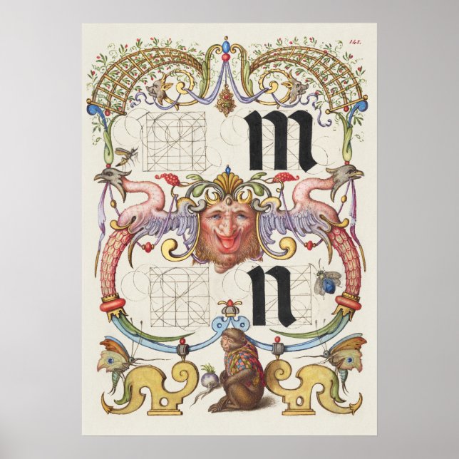 Alte Kalligrafie Poster (Vorne)