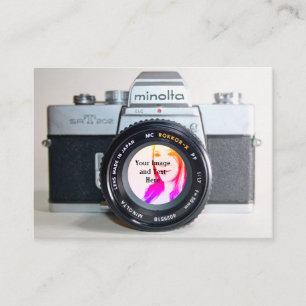 Alte Kamera mit Ihrem Foto Visitenkarte