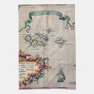 Alte Karte Azoren - Vintage Segeln-Erforschung Geschirrtuch