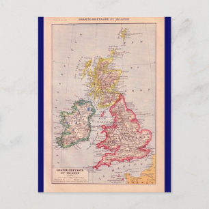 Alte Karte, Britische Inseln, circa 1920 Postkarte