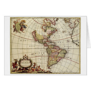 Alte Karte der Amerikas von Johannes De Ram