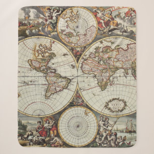 Alte Karte der Hemisphären der Welt. Erstellt von  Sherpadecke