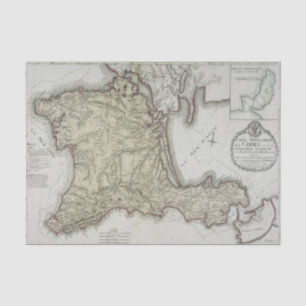 Alte Karte der Krim, Ukraine, Sewastopol Region Seidenpapier