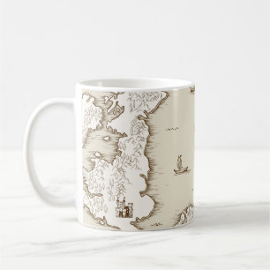 Alte Karte der Nordsee, Großbritanniens und Skandi Kaffeetasse