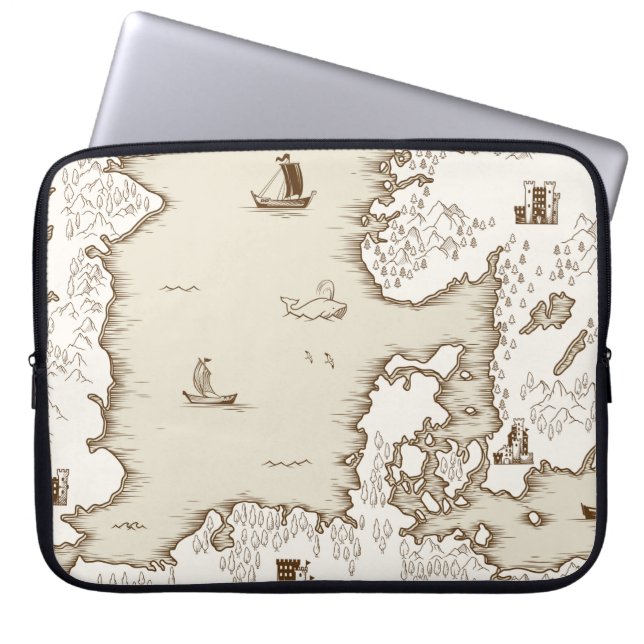 Alte Karte der Nordsee, Großbritanniens und Skandi Laptopschutzhülle (Vorderseite)