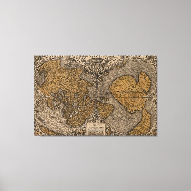 Alte Karte der Welt (1531) Leinwanddruck (Vorderseite)