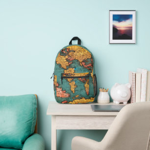 Alte Karte der Welt Öko-freundlich Bedruckter Rucksack