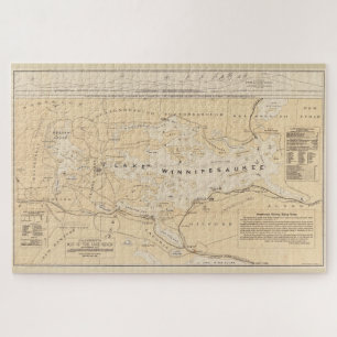 Alte Karte des Lake Winnipesaukee (1896)