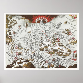 Alte Karte des Nordpol Poster