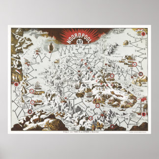 Alte Karte des Nordpol Poster