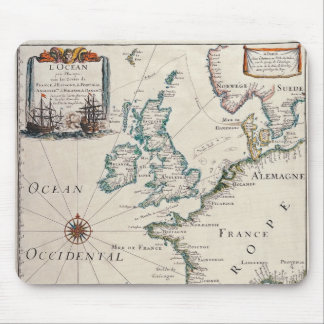 Alte Karte des Westerns Europa Mousepad