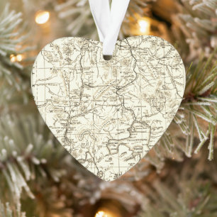 Alte Karte des Yellowstone Nationalparks Sepia Ornament