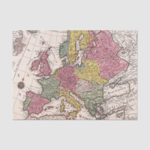 Alte Karte Europa Afrika Welt Seidenpapier