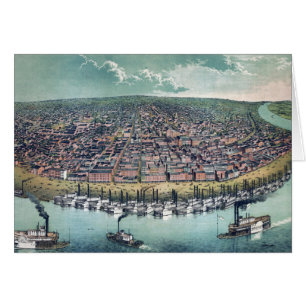 Alte Karte Saint Louis Missouri Mississippi Fluss