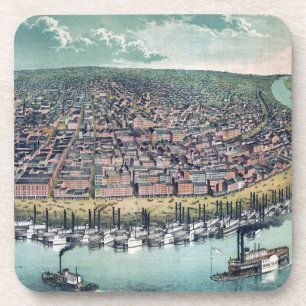 Alte Karte Saint Louis Missouri Mississippi Fluss Getränkeuntersetzer