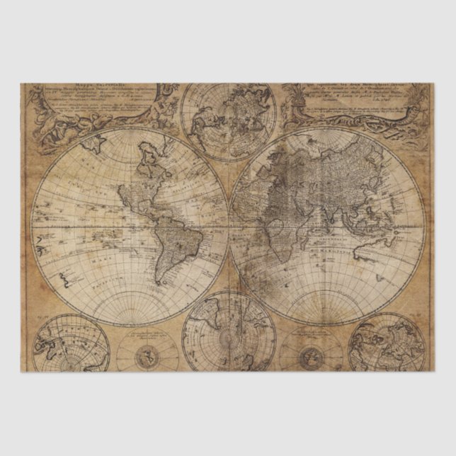 alte Karte Seidenpapier (Vorderseite)