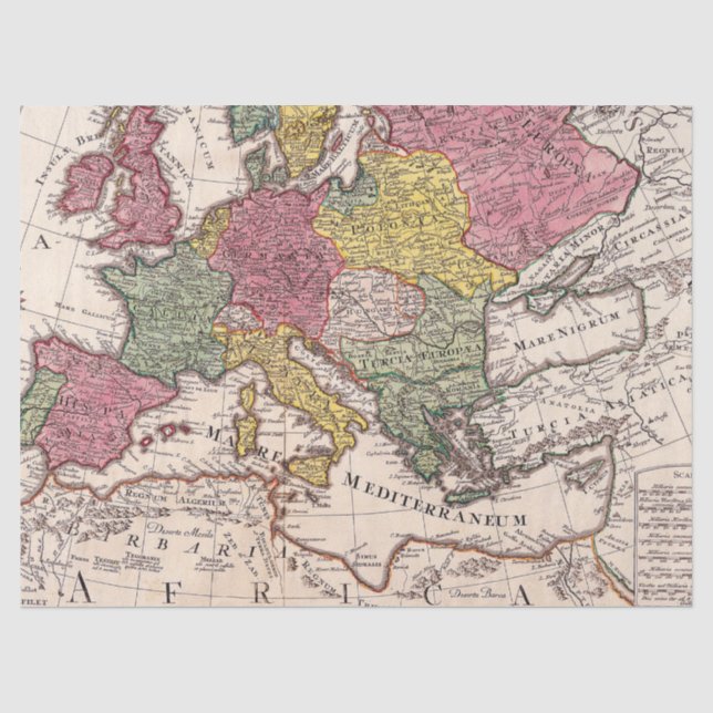 Alte Karte Serie 1 Design 12 Seidenpapier (Vorderseite)