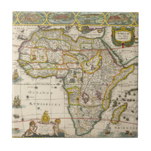 Alte Karte von Afrika von Hondius und Jansson Fliese