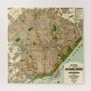Alte Karte von Buenos Aires Argentinien (1921)