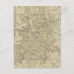 Alte Karte von Downtown Houston (1913)