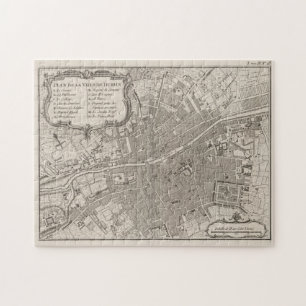 Alte Karte von Dublin Irland (1764)