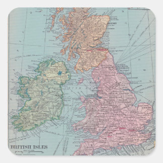 Alte Karte von England Quadratischer Aufkleber