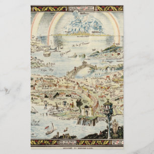 Alte Karte von Fairyland von Bernard Sleigh
