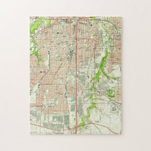 Alte Karte von Fort Worth Texas (1955)