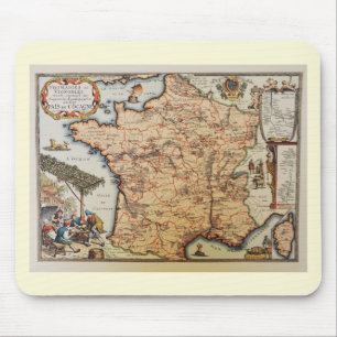 Alte Karte von Frankreich Mousepad