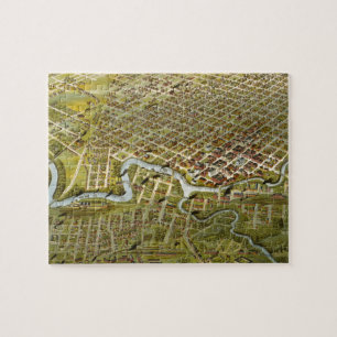 Alte Karte von Houston Texas (1891)