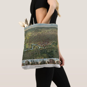 Alte Karte von Houston, Texas mit Buffalo River Tasche