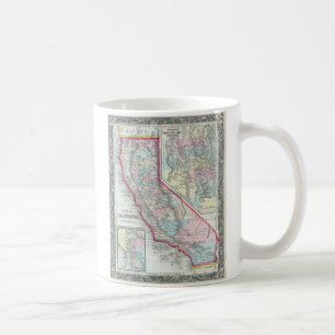 Alte Karte von Kalifornien (1860) Kaffeetasse