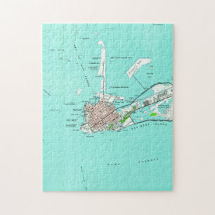 Alte Karte von Key West Florida (1962)