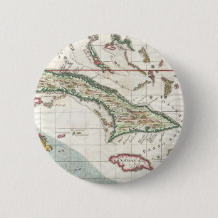 Alte Karte von Kuba und Jamaika (1763) Button