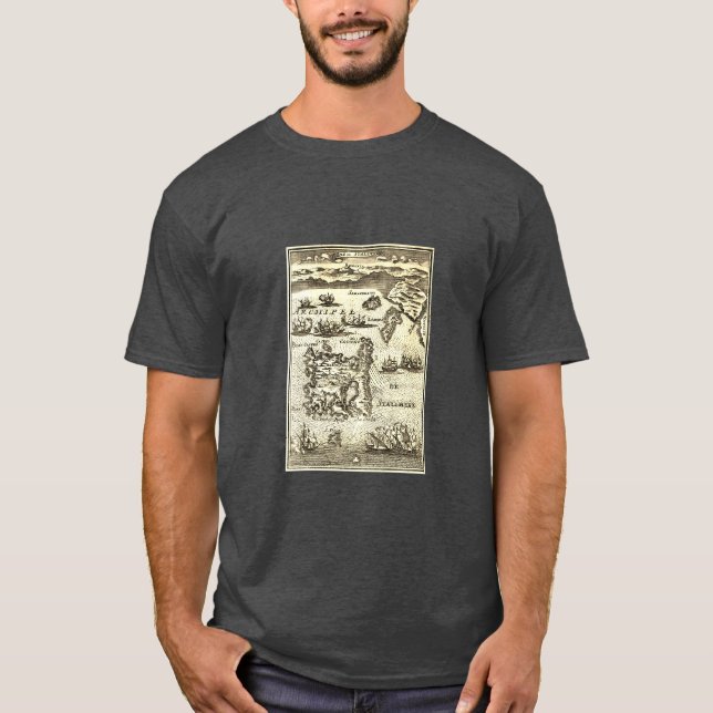 Alte Karte von Lemnos (Isle De Stalimene) T-Shirt (Vorderseite)