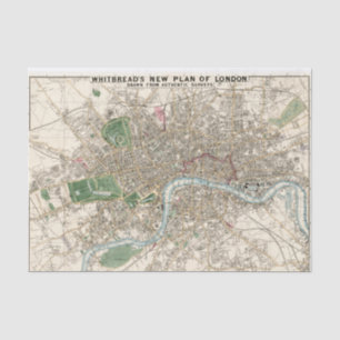 Alte Karte von London England (1853) Seidenpapier