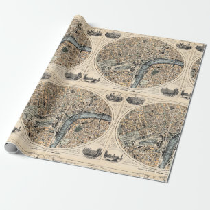 Alte Karte von London Geschenkpapier