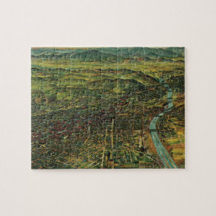 Alte Karte von Los Angeles, Kalifornien und Fluss