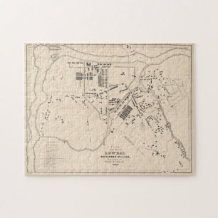 Alte Karte von Lowell MA (1832)