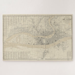 Alte Karte von Lyon Frankreich (1834)
