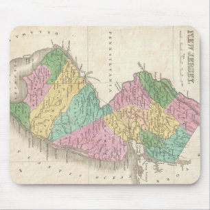 Alte Karte von New Jersey (1827) Mousepad