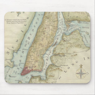 Alte Karte von New York City (1869) Mousepad