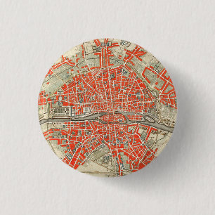 Alte Karte von Paris Frankreich (1721–1774) Button
